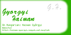 gyorgyi haiman business card