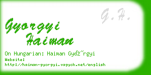 gyorgyi haiman business card